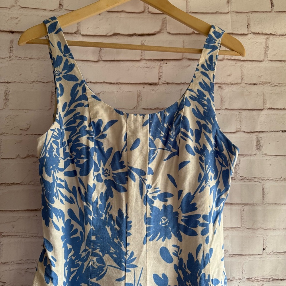 A New Day White and Blue‎ Floral Midi Dress - Picture 3 of 7